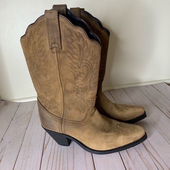 Masterson Suede Womens Cowboy Boot Mid Calf Stitched Detail Leather Size 7 - Picture 3 of 11